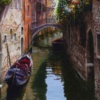 Exploring Venice by Raffaele Fiore, original painting, detail