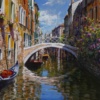 Colours Of Venice by Raffaele Fiore, original painting, detail