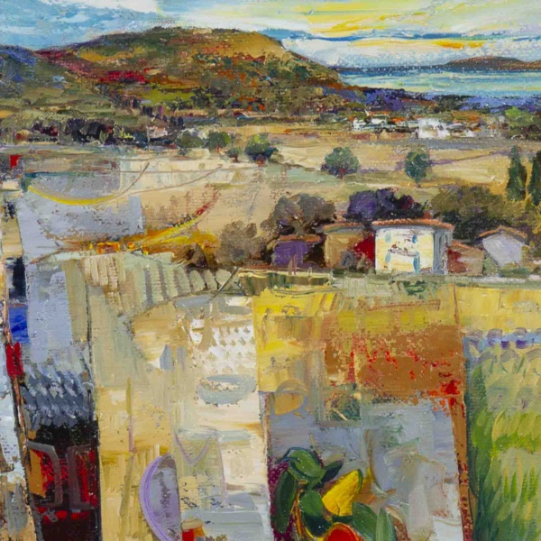 Postcard From Italy I by Mario Malfer, original painting, detail