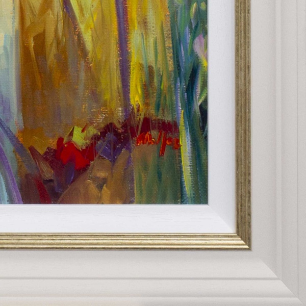 Sun-kissed Hills by Mario Malfer, original painting, detail