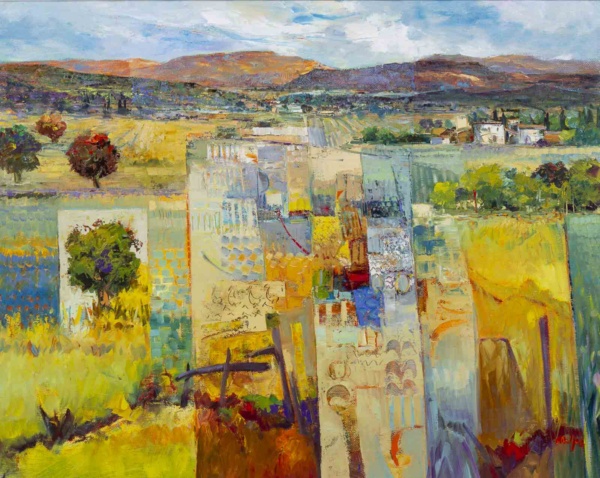 Sun-kissed Hills by Mario Malfer, original painting