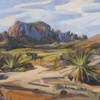 Magnificent Chisos Mountains by Carla Bosch, original painting, detail