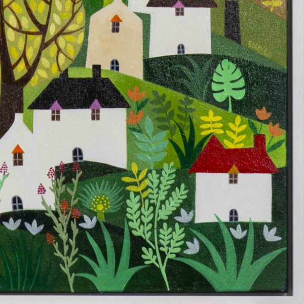 Houses by Sunita Khedekar, original painting, detail