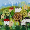 Houses by Sunita Khedekar, original painting, detail