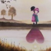 Time For Love (Original) by Michael Abrams, original painting, detail