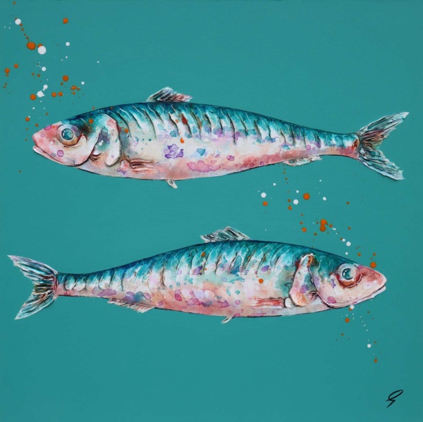 Sardines IV (Original) by Giles Ward, original painting