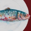 La Sardine (Original) by Giles Ward, original painting, detail