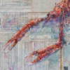 Langoustine Seas (Original) by Giles Ward, original painting, detail