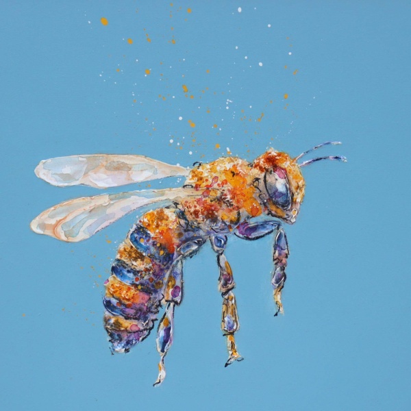 Be More Bee I (Original) by Giles Ward, original painting, detail