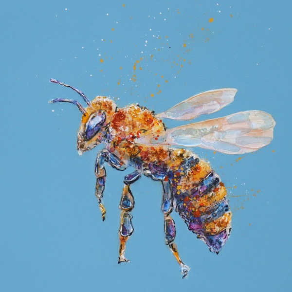Be More Bee II (Original) by Giles Ward, original painting, detail