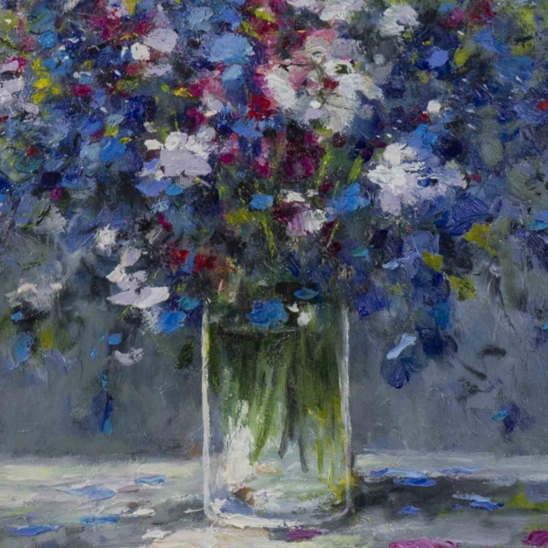 Rhapsody In Blue by Gerhard Nesvadba, original painting, detail
