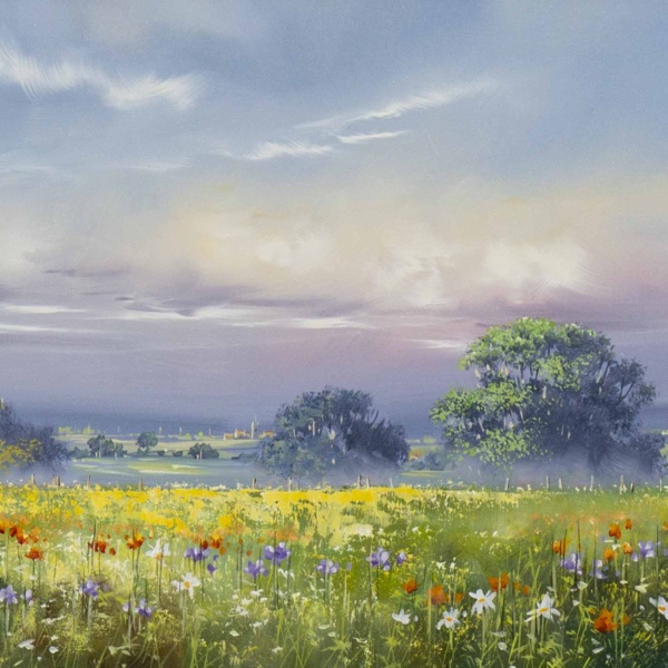 Countryside Retreat by Allan Morgan, original painting, detail