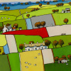 Glimpse Of Red by Alan Smith, original painting, detail