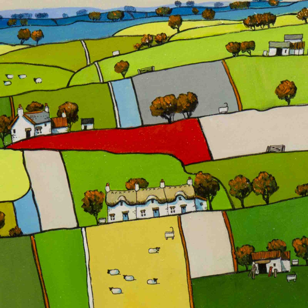 Glimpse Of Red by Alan Smith, original painting, detail