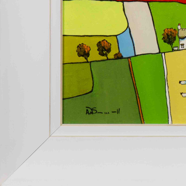 Glimpse Of Red by Alan Smith, original painting, detail