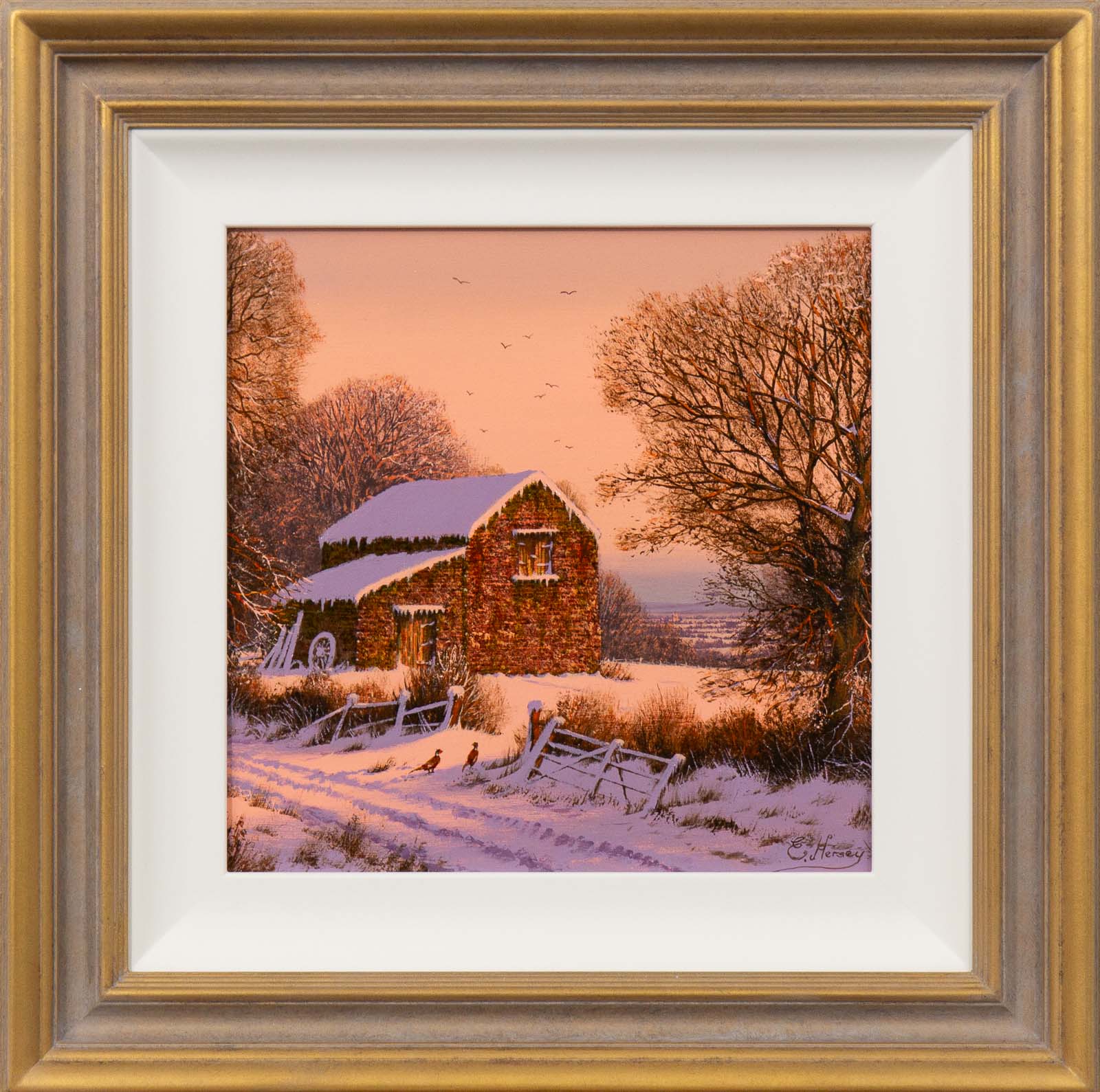 Pheasants In The Snow