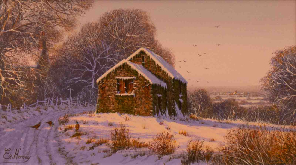 Warm Winter Sunrise by Edward Hersey, original painting