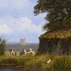 Countryside Life by Edward Hersey, original painting, detail