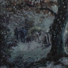 Snowy Hunt by Stephen Hawkins, original painting