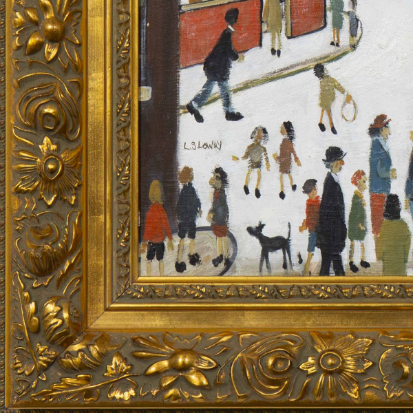 Street Scene after L.S.Lowry by David Henty, original painting, detail