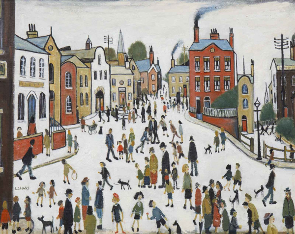 Street Scene after L.S.Lowry by David Henty, original painting