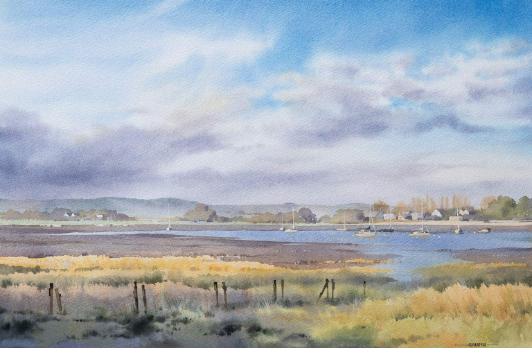 Sunlit Saltmarsh Near Chidham