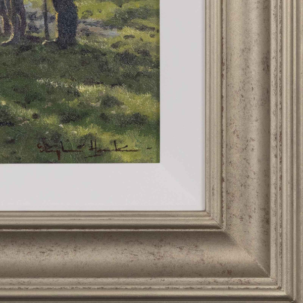 Patiently Waiting by Stephen Hawkins, original painting, detail