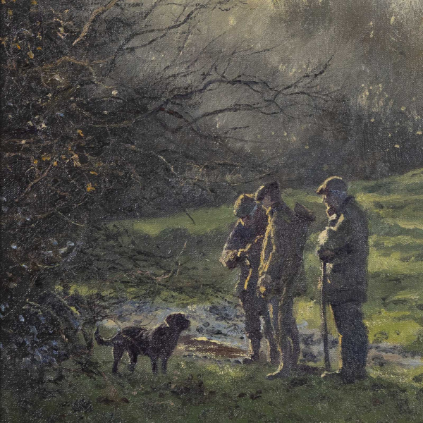 Patiently Waiting by Stephen Hawkins, original painting, detail