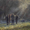 Bathed In Sunlight by Stephen Hawkins, original painting, detail
