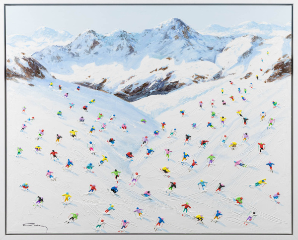 Magnificent Ski Run by Antonio Navarro (Casimiro), original painting