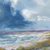 Breaking Light, West Wittering by Matthew Cordwell, original painting, detail