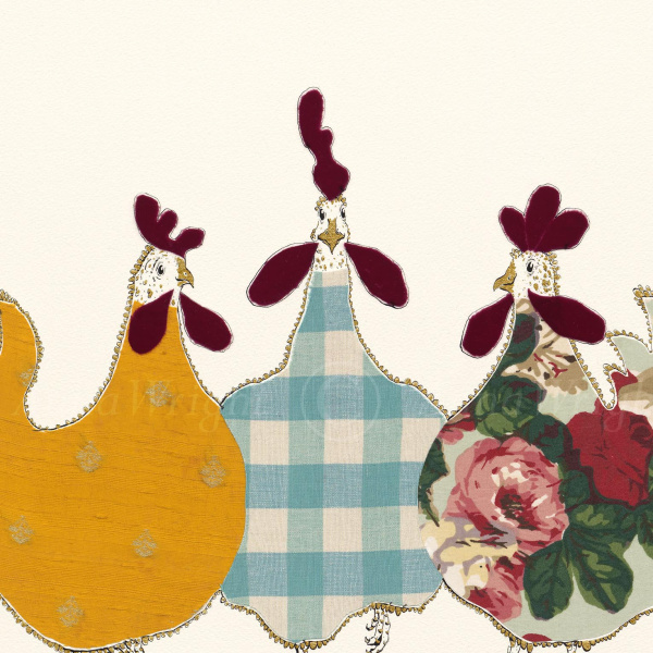 Spring Chickens by Anna Wright, limited edition print, detail