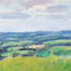 High on the Downs, South Harting by Matthew Cordwell, original painting, detail