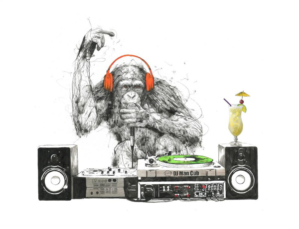 DJ Man Cub III by Scott Tetlow, limited edition print