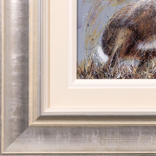 Alert Hare by Ruby Keller, original painting, detail