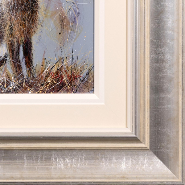 Alert Hare by Ruby Keller, original painting, detail