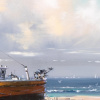 Boat At Rest by Allan Morgan, original painting, detail
