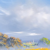 Blue Skies Ahead by Allan Morgan, original painting, detail