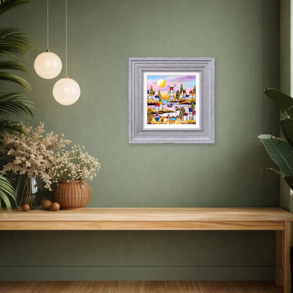 Good Vibes & High Tides by Rozanne Bell, original painting, in room