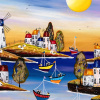 Sandy Toes, Zero Plans by Rozanne Bell, original painting, detail