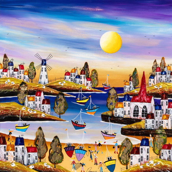 Sandy Toes, Zero Plans by Rozanne Bell, original painting