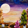 Everything Looks Better Right Now by Rozanne Bell, original painting, detail