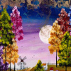 Rolling Hills, Big Thrills by Rozanne Bell, original painting, detail