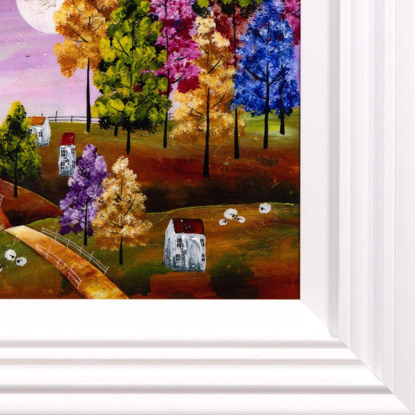 Rolling Hills, Big Thrills by Rozanne Bell, original painting, detail