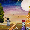 Moonlight Mystery by Rozanne Bell, original painting, detail