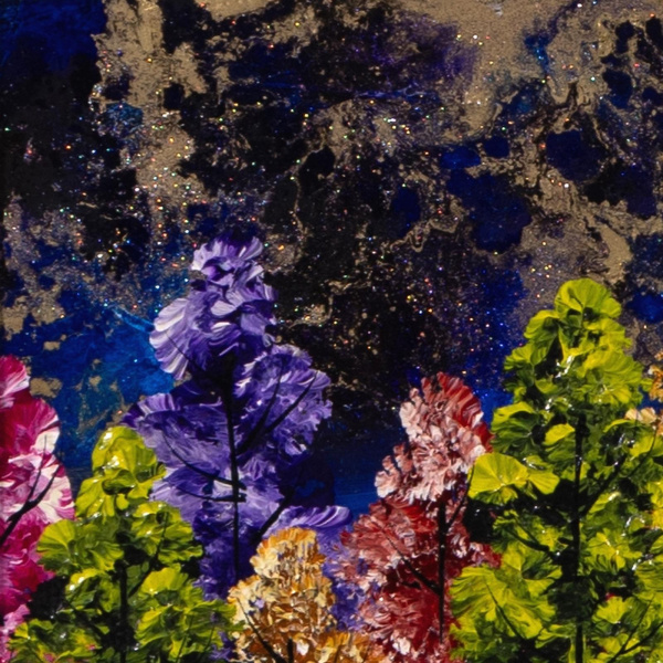 Moonlight Mystery by Rozanne Bell, original painting, detail