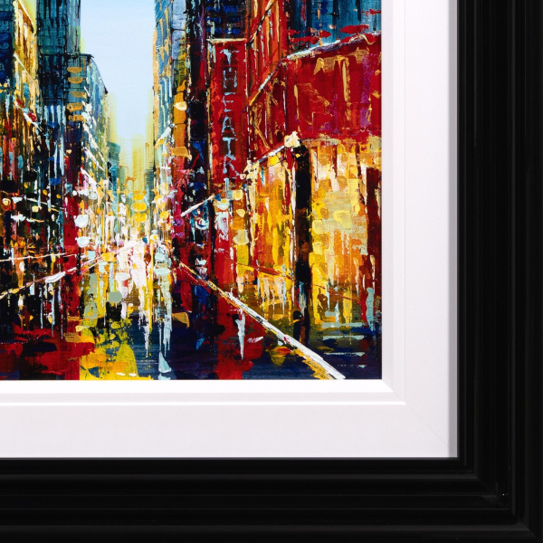 Rush Hour Reverie, NYC by Simon Wright, original painting, detail