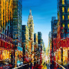 Rush Hour Reverie, NYC by Simon Wright, original painting