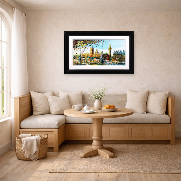 London Life by Simon Wright, original painting, in room