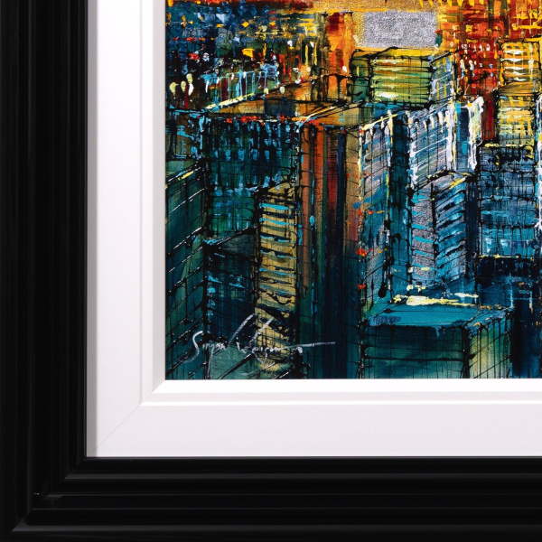 City of Light, New York by Simon Wright, original painting, detail